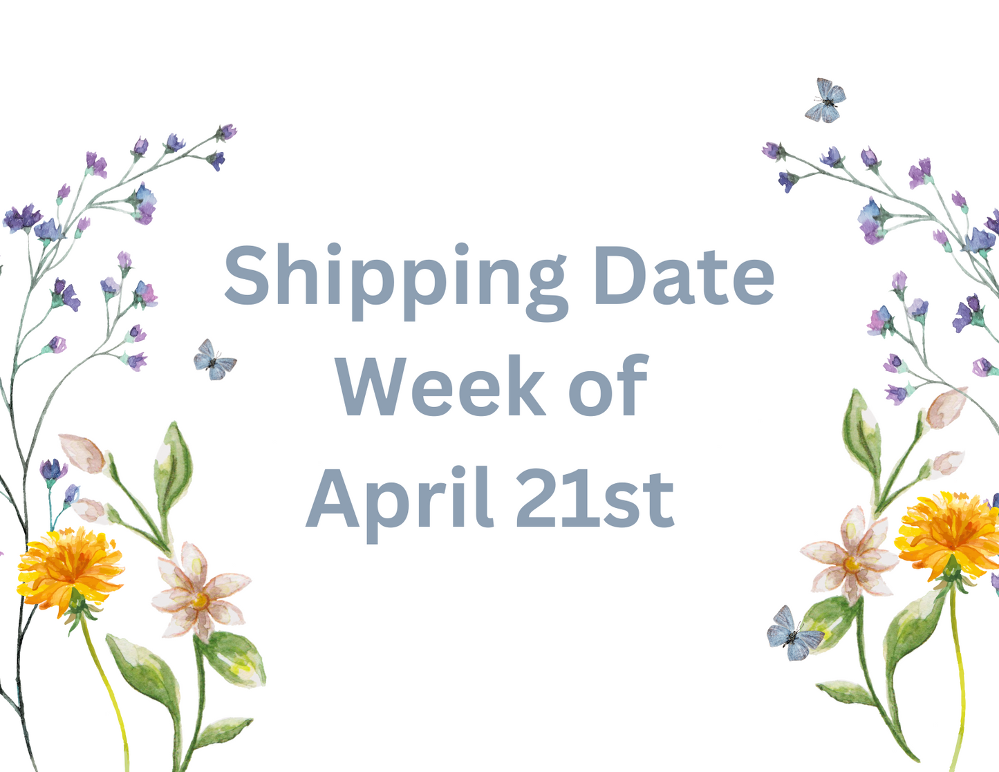 Week of April 21st Shipping Date